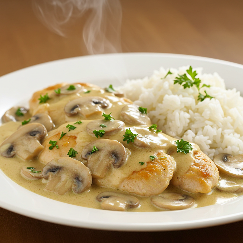 creamy chicken with mushrooms